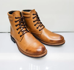 Borcego de Cuero Con Cierre Negro 548 Negro Suela - tienda online