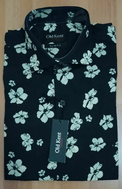 CAMISA MOSTAZA FLORES SLIMFIT