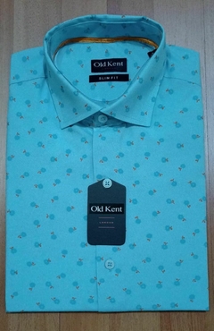 CAMISA CELESTE ESTAMPADA SLIMFIT