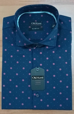 CAMISA AZUL MARINO ESTAMPADA SLIMFIT