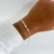 Pulseira três zircônias retangulares
