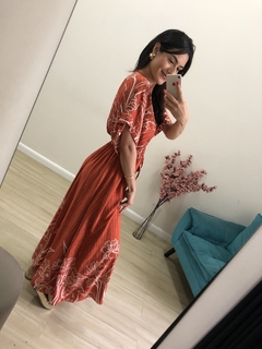Vestido Stéfani - Terracota/off na internet