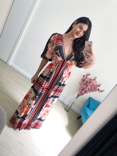 Vestido Greta - Preto floral - comprar online