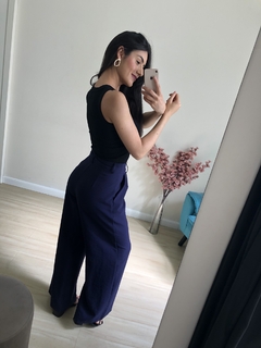 Calça pantalona - Azul marinho na internet