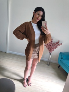 Cardigan em tricot - Caramelo - comprar online