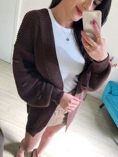 Cardigan em tricot - Marrom na internet