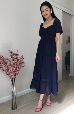 Vestido Ana Laura - Azul Marinho na internet
