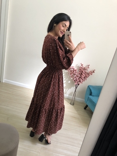 Vestido Scarlet - Marrom/Branco na internet