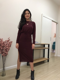 Vestido tubinho - Bordô - comprar online