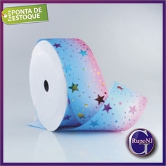 Fita De Gorgurão Estrelada 40mm Com 9 Metros (imp)