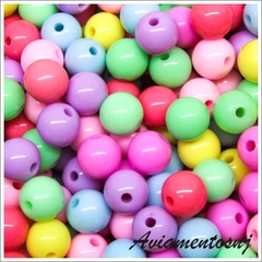 BOLA LEITOSA PASSANTE 10MM EM PLASTICO COM 500GR