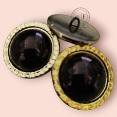 Botão de ABS dourado com detalhes pretos, 27mm, pacote com 10 peças.