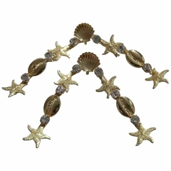 Cabedal Modelo Fundo do Mar Base Dourado com Pino pacote com 1par5