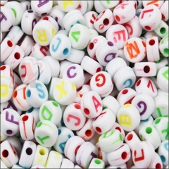 Letras com Furo Passante pacote com 500gramas Colorido Tamanho 7mm - comprar online