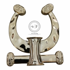 Fivela em abs Modelo Ferradura Pé cor Dourado pacote 6pçs