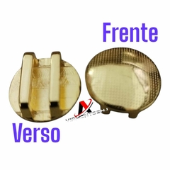 Fivela Metal Modelo Botão Dourado com Passante pacote com 4pçs