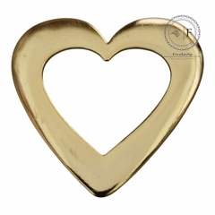 Fivela Metal Modelo Coração Grande 6cm x 6cm Cor dourado 6pçs