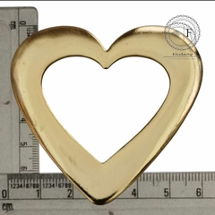Fivela Metal Modelo Coração Grande 6cm x 6cm Cor dourado 6pçs