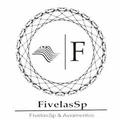 Logotipo da FivelaSp, apresentando um design circular com a letra F e elementos gráficos decorativos.