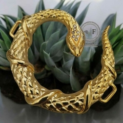 Fivela Metal Modelo Serpente com 7stras na Cabeça Tamanho 7,5cm 7,0cm