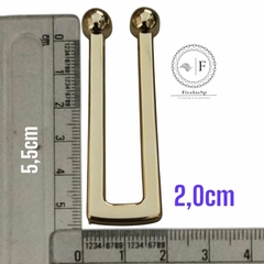 Fivela Metal ou ABS Modelo U Fechado cor dourado pacote com 6pçs 