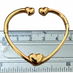 Fivela Modelo Coração Metal pacote com 6pçs Cor Dourado