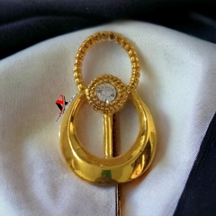 Fivela Modelo Oito com Reforso cor Dourado Metal pacote 6pçs