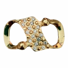 Fivela Modelo Oito cor Dourado Metal pacote 6pçs