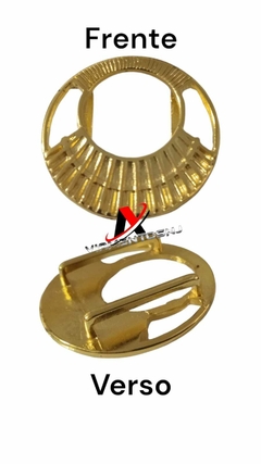 Fivela modelo redondo duas alças cor dourado pacote com 6 pçs