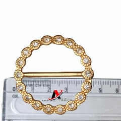 Fivela Modelo Redoudo Estilo Cachecol pacote com 6pçs cor Dourado 