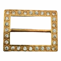 Fivela Modelo Retangolo Metal pacote com 2pçs Cor Dourado 
