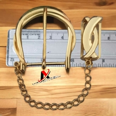 Fivela para sinto Metal cor dourado com passante pacote com uma pç