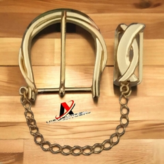 Fivela para sinto Metal cor dourado com passante pacote com uma pç
