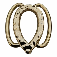 Fivela Plastico Modelo Oval com Alça Lateral cor Dourado 6pçs