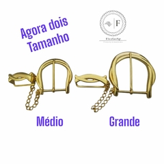 Fivela Sinto Metal cor Dourado com passante Tamanho M G pacote com 1peça1