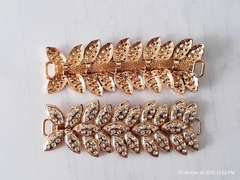 Cabedal Modelo Folhas com Strass Kit Completo um par
