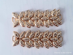 Cabedal Modelo Folhas com Strass Kit Completo um par