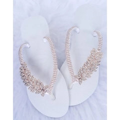 Cabedal Modelo Folhas com Strass Kit Completo um par