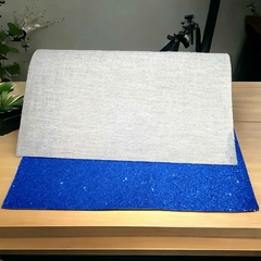 Lonita Tamanho 24cmx40cm Azul Lisa Com Gliter 