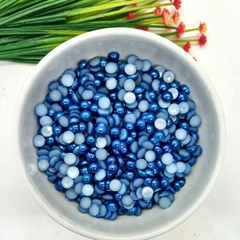 Meia Pérola para Colagem pacote com 500 gramas Tamanho 6mm ou 8mm Azul Bic