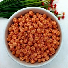 Pérola Craquelada Com Furo Passante Tamanho 10mm em ABS com 500 gramas Laranja escuro