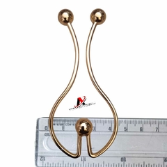 Fivela para Biquini ou Vestido Modelo W Longo Metal pacote com 4pçs