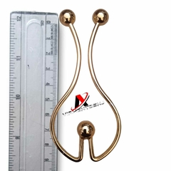 Fivela para Biquini ou Vestido Modelo W Longo Metal pacote com 4pçs