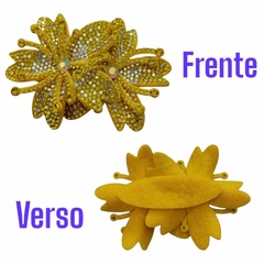 Flor Tecido com Strass