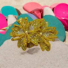 Flor Tecido com Strass