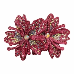Imagem do Flor Tecido com Strass Pacote com 1 par