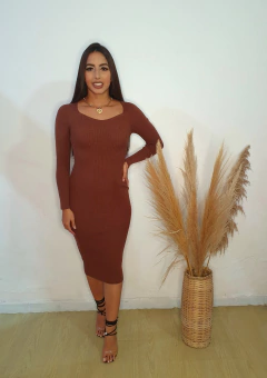 Vestido Manga Longa Trico Modal Ref 0311 - comprar online