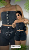 Conjunto Short E Cropped Tomara Que Caia Botoes Ref 0241 - comprar online