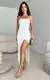 Vestido Erika Midi forrado no tecido Duna White - comprar online