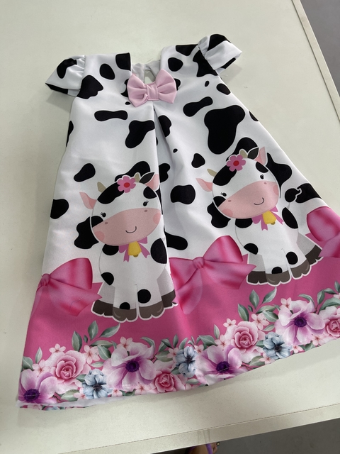 Vestido temático Fazendinha vaquinha